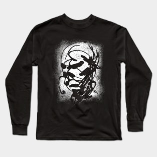 Samurai Vintage - minimal abstract ink Long Sleeve T-Shirt